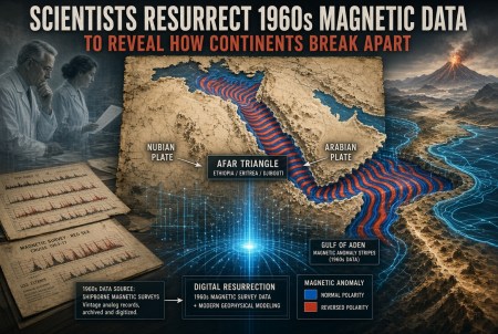 Scientists Resurrect 1960s Magnetic Data to Reveal How Continents Break Apart
