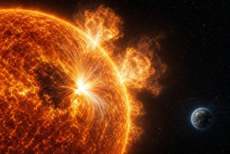 Near-M Solar Flare Erupts from AR4535 as Scientists Watch Dual CMEs for Possible Geomagnetic Effects by Oct. 2