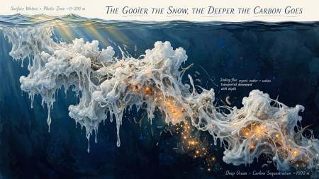 The Gooier the Snow, the Deeper the Carbon Goes